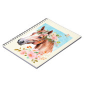 水彩馬と花の雑誌手帳 ノートブック (左側)