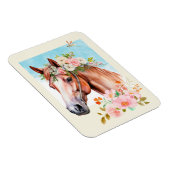 水彩馬と花フレキシブル マグネット (右側)