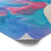 水彩馬のシルエット ポスター (角)