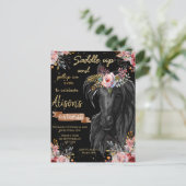 水彩馬の誕生日カウガール ポストカード (スタンド正面)