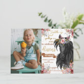 水彩馬の誕生日女性のカーボーイ 招待状 (スタンド正面)