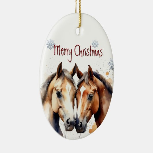水彩馬の馬の動物のカスタム セラミックオーナメント (右)