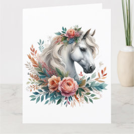 水彩馬カード サンキューカード