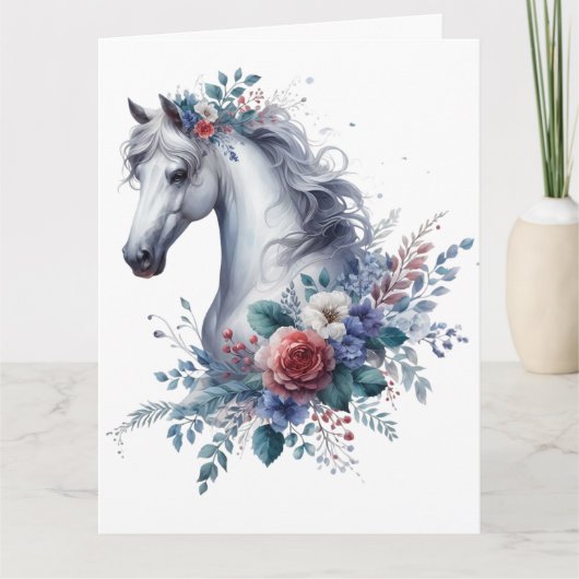 水彩馬カード サンキューカード (正面)