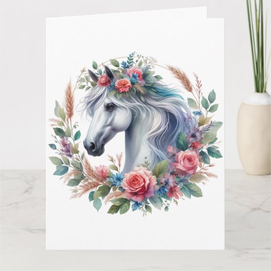 水彩馬カード サンキューカード (正面)