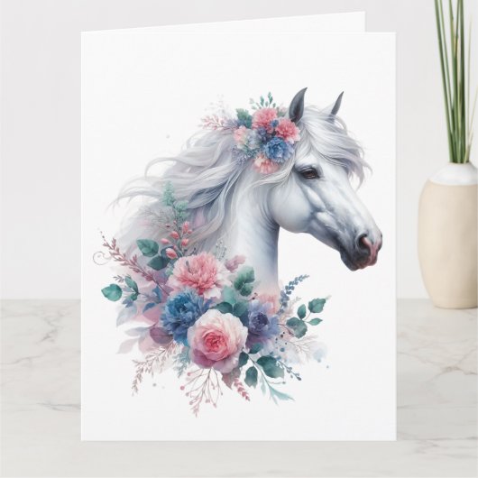 水彩馬カード サンキューカード (正面)