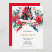 水彩馬ダービーパーティーの招待状 招待状 (正面/裏面)