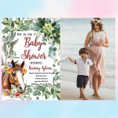 水彩馬フローラカスタム写真ベビーシャワー ポストカード