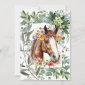 水彩馬フローラカスタム写真ベビーシャワー 招待状 (裏面)