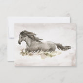 水彩馬フローラ応答カードRSVP 出欠カード (裏面)