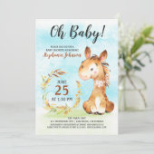 水彩馬ベビーシャワーファーム招待状 招待状 (スタンド正面)