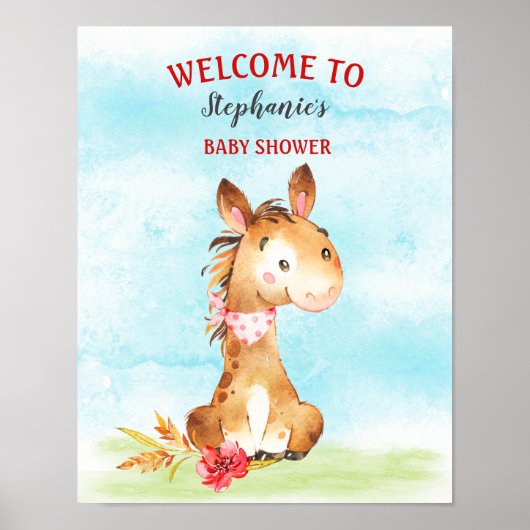 水彩馬ベビーシャワーファーム ポスター (正面)