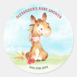 水彩馬ベビーシャワーファーム ラウンドシール