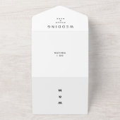 水彩馬モダン ホワイト ウェディング オールインワン招待状 (外側)