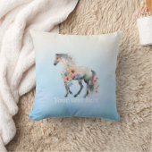 水彩馬訛り枕 クッション (ブランケット)