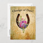 水彩馬蹄型パーソナライズされたの日付の変更 シーズンポストカード (正面/裏面)