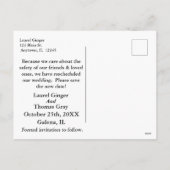 水彩馬蹄型パーソナライズされたの日付の変更 シーズンポストカード (裏面)