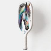 水彩馬頭イラストレーション2 ピックルボールラケット (左)