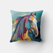 水彩馬頭イラストレーション クッション (裏面)