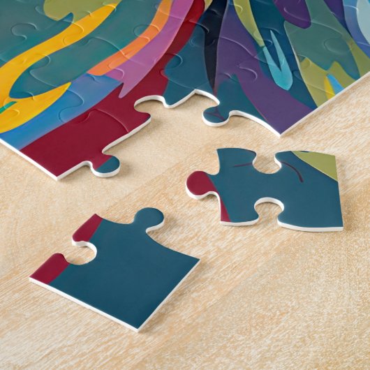 水彩馬頭イラストレーション ジグソーパズル (側面)