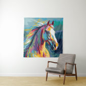 水彩馬頭イラストレーション タペストリー (インサイチュ)