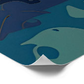 水彩馬頭イラストレーション ポスター (角)