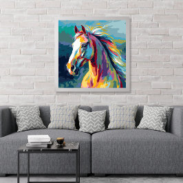 水彩馬頭イラストレーション ポスター