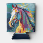 水彩馬頭イラストレーション 缶クーラー (正面)