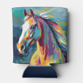 水彩馬頭イラストレーション 缶クーラー (裏面)