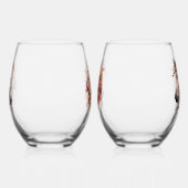 水彩馬頭付きフローラリース ステムなしワイングラス (左)