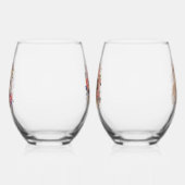 水彩馬頭付きフローラリース ステムなしワイングラス (左)