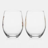 水彩馬頭付きフローラリース ステムなしワイングラス (左)