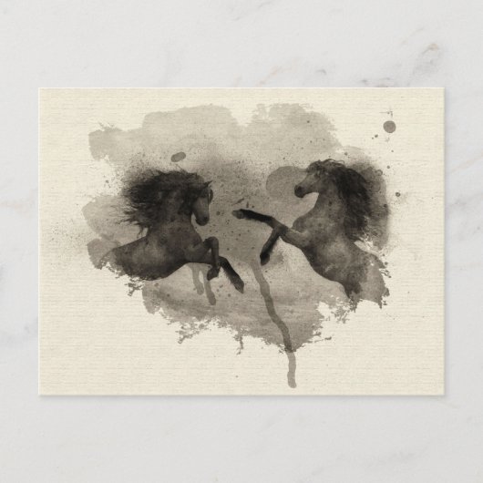 水彩馬飼育用ポストカード ポストカード (正面)