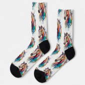 水彩馬馬馬靴下 ソックス (左)