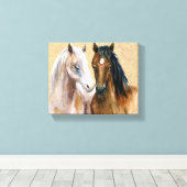 水彩馬 キャンバスプリント (インサイチュ (ウッドフロア))