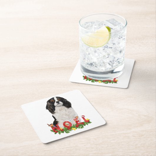 水彩騎士キングシャルルノールクリスマス スクエアペーパーコースター (インサイチュ)