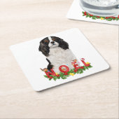 水彩騎士キングシャルルノールクリスマス スクエアペーパーコースター (アングル)