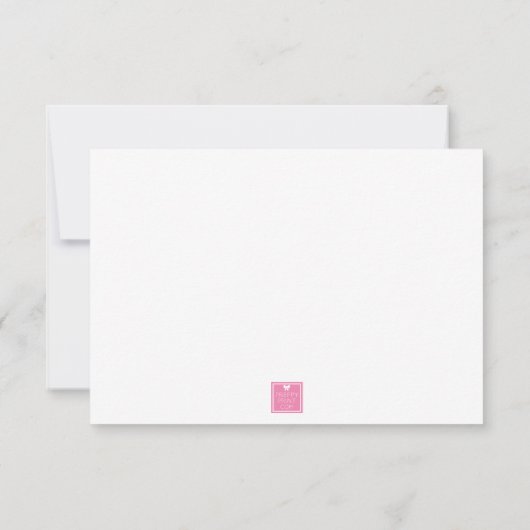 水彩高ヒールのデザイナーシューズパーソナライズされた サンキューカード (裏面)