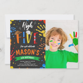 水彩高五誕生日写真 招待状