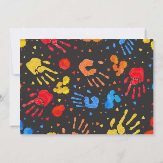 水彩高五誕生日写真 招待状 (裏面)