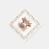 水彩高地カウシャワー/誕生日プレート スタンダードカクテルナプキン (角)