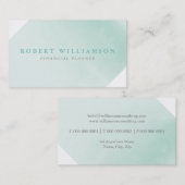 水彩高級頭が切れる企業のトレンディーミントモダンー 名刺 (正面/裏面)