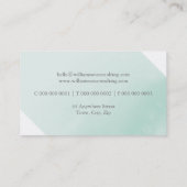 水彩高級頭が切れる企業のトレンディーミントモダンー 名刺 (裏面)