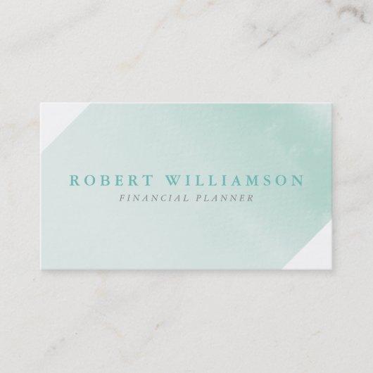 水彩高級頭が切れる企業のトレンディーミントモダンー 名刺 (正面)