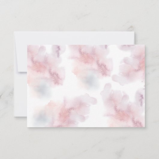 水彩魅惑された城の応答カードRSVP 出欠カード (裏面)