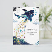 水彩魅惑ディープシーシャーク誕生日 サンキューカード (スタンド正面)
