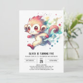 水彩魅惑モンキー誕生日 招待状 (スタンド正面)