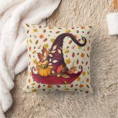 水彩魔女の帽子と紅葉 クッション (ブランケット)