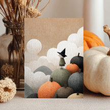 水彩魔女キュート不気味ミニマリストハロウィーン