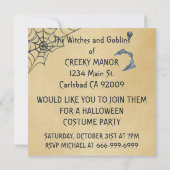 水彩魔女ゴブリンハロウィンコスチュームパーティー 招待状 (裏面)